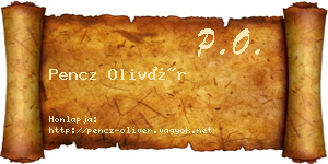 Pencz Olivér névjegykártya